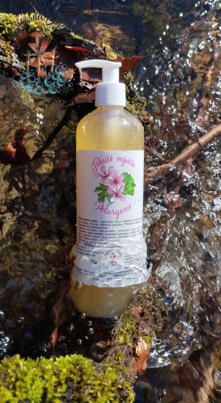 Přírodní tekuté mýdlo Pelargonie - Objem (l): 0.5